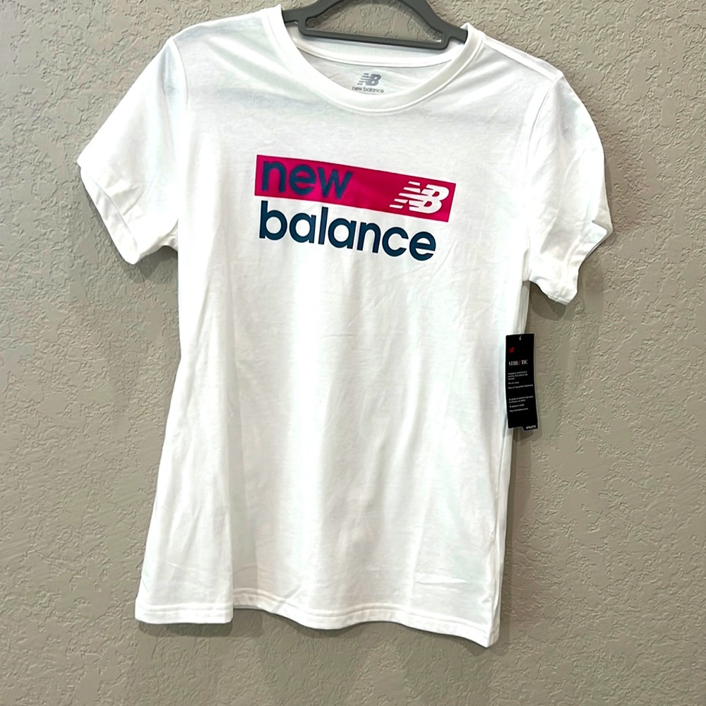 COPY - NWT New Balance white, blue, & pink athletic t-shirt